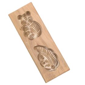 Wooden Mooncake Mold Pastry Mold Bean Paste Cake Baking Tools Panda Leaf 40g