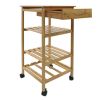 Kitchen Storage Cart with Wine Rack, 15.25Wx15.25Dx31.5H