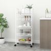 5-Tier Kitchen Trolley White 18.1"x10.2"x41.3" Iron