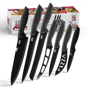 Lux Decor Collection Kitchen Knife Set 7 Pieces Stainless Steel