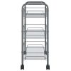 3-Tier Kitchen Trolley Gray 18.1"x10.2"x25.2" Iron