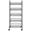 5-Tier Kitchen Trolley Gray 18.1"x10.2"x41.3" Iron