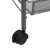 3-Tier Kitchen Trolley Gray 18.1"x10.2"x25.2" Iron