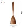 Thailand Teak Natural Wood Tableware Spoon Ladle Turner Long Rice Colander Soup Skimmer Cooking Spoons Scoop Kitchen Tool Set