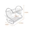 2 Tier Dish Drying Rack Drainer Stainless Steel Kitchen Cutlery Holder Shelf