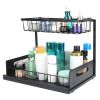 2 Tier Under Sink Organizers Pull Out Under Cabinet Basket Storage Shelf Sliding Drawer for Kitchen Bathroom