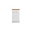 [FCH] Kitchen Trash Can Cabinet, 1 Door 1 Drawer 1 Dirty Clothes Bags Garbage Storage Cabinet, White