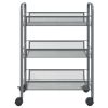 3-Tier Kitchen Trolley Gray 18.1"x10.2"x25.2" Iron