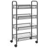 4-Tier Kitchen Trolley Black 18.1"x10.2"x33.5" Iron