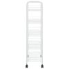 5-Tier Kitchen Trolley White 18.1"x10.2"x41.3" Iron