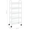 5-Tier Kitchen Trolley White 18.1"x10.2"x41.3" Iron