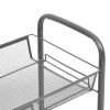 3-Tier Kitchen Trolley Gray 18.1"x10.2"x25.2" Iron