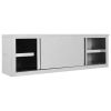 Kitchen Wall Cabinet with Sliding Doors 59.1"x15.7"x19.7" Stainless Steel