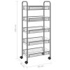 5-Tier Kitchen Trolley Gray 18.1"x10.2"x41.3" Iron