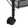 4-Tier Kitchen Trolley Black 18.1"x10.2"x33.5" Iron