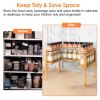 2-Tier Kitchen Spice Rack Expandable Bamboo Spice Organizer Cabinet Stackable Seasoning Organizer