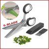 Herb Scissors Set With 5 Blades And Cover - Multipurpose Kitchen Chopping Shear