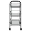 3-Tier Kitchen Trolley Black 18.1"x10.2"x25.2" Iron