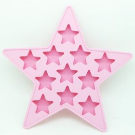 1pc Pentagram Cake Mold Silicone Epoxy Mold Food Grade Ice Box Creative Baking Tools Ice Mold Ice Cubes (Color: pink)