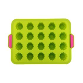 1pc 20 Cavity Jelly Tray; Food Grade Nonstick Silicone Mold; Pudding Fruit Ice Cube Mold; Kitchen Cooking Tools (Color: green)