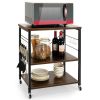 Kitchen Helper Oven Storage Cart 3-Tier Kitchen Baker's Rack With Hooks