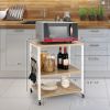 Kitchen Helper Oven Storage Cart 3-Tier Kitchen Baker's Rack With Hooks