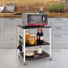 Kitchen Helper Oven Storage Cart 3-Tier Kitchen Baker's Rack With Hooks